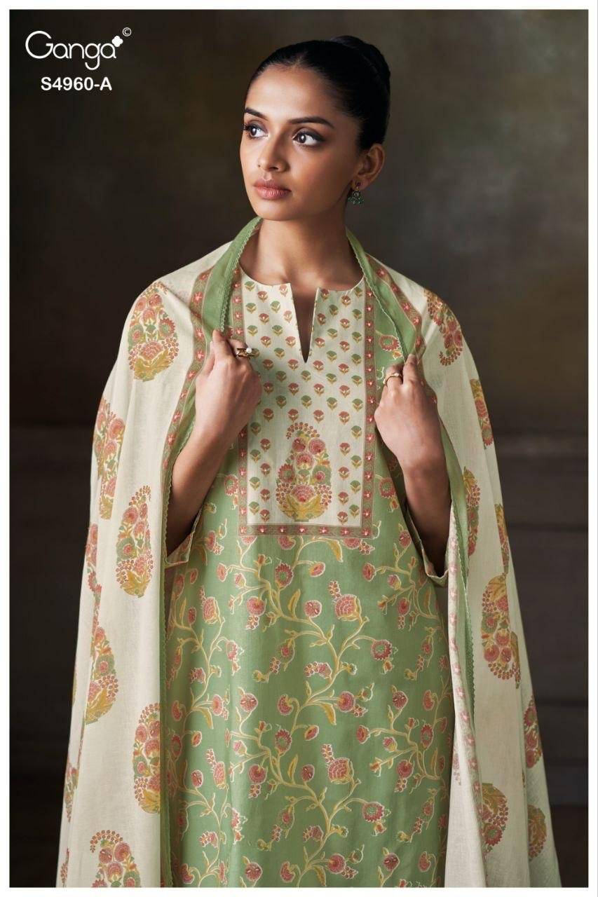 TERSIA 4960 By GANGA 4960a TO 4960d series Beautiful Festive Suits Stylish Colorful Fancy Casual Wear PREMIUM COTTON PRINTED Dresses At Wholesale Price